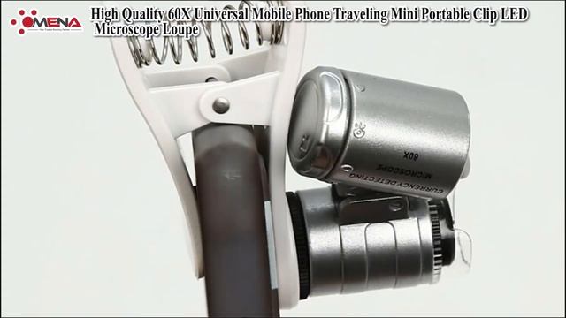 High Quality 60X Universal Mobile Phone Traveling Mini Portable Clip LED Microscope Loupe