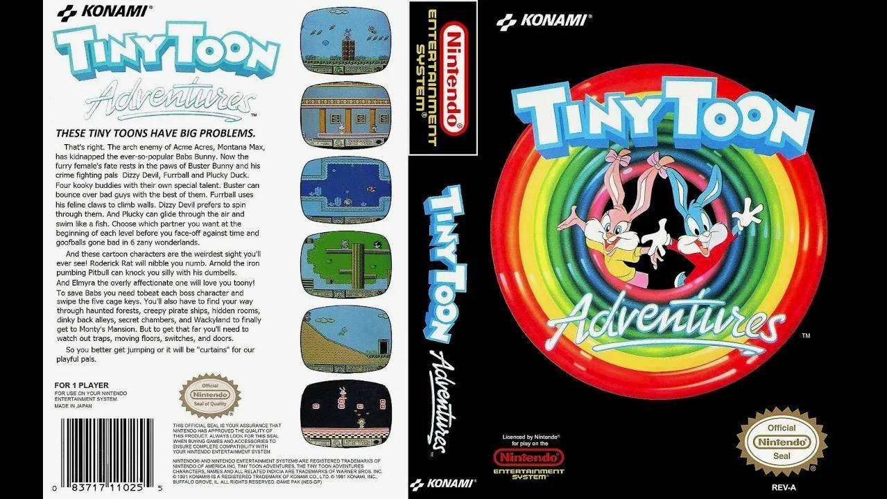 TINY TOON ADVENTURES. KONAMI. 1991. NES