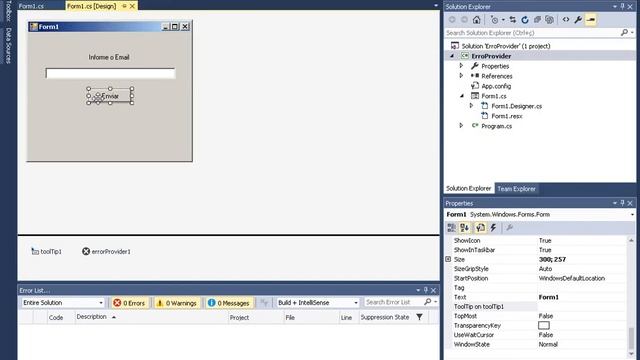 ErrorProvider ToolTip C#