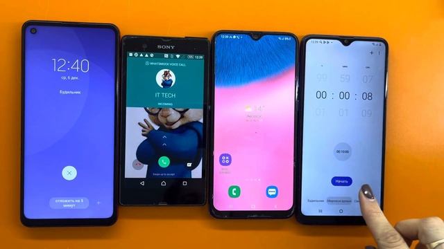 Alarm Clock + WhatsApp + Incoming Call +Timer Sony Xperia Z vs Three Samsung
