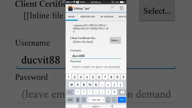 Hướng dẫn sử dụng file config của zpn 10GB qua OpenVPN for android
