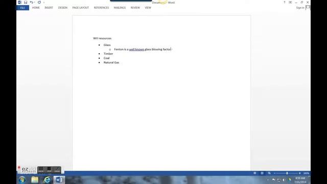 Microsoft Word outline demo