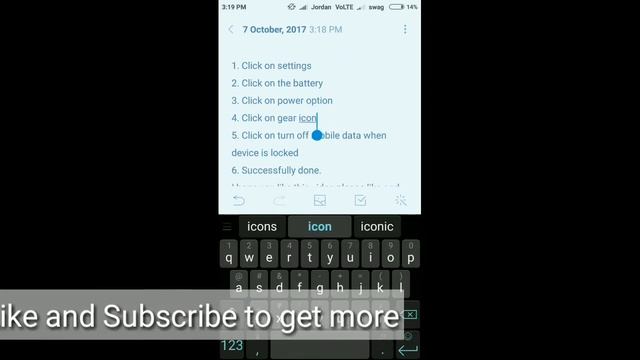 Automatically turn off mobile data when device is locked in Android.
