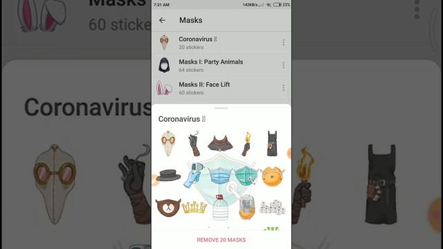 How to add Masks stickers in Telegram application
