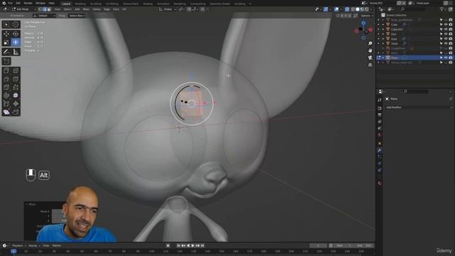 11. Starting the manual retopology of the face