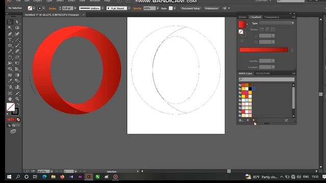 How to create opera mini logo / how to make opera mini logo in adobe illustrator