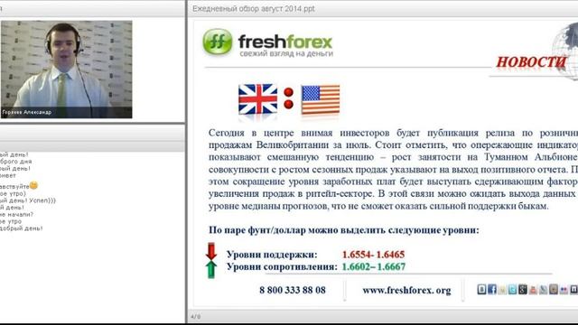 Ежедневный обзор FreshForex по рынку форекс 21 августа 2014