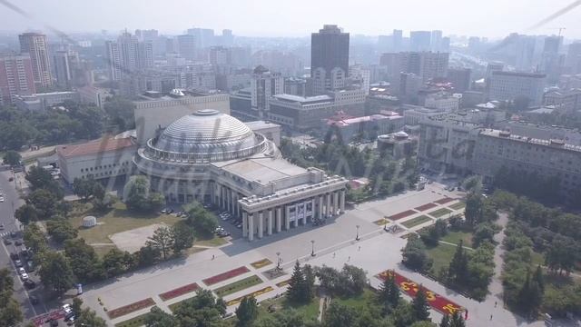 D-Cinelike. Novosibirsk State Academic Theater of Opera and Ballet. Russia, Aerial View