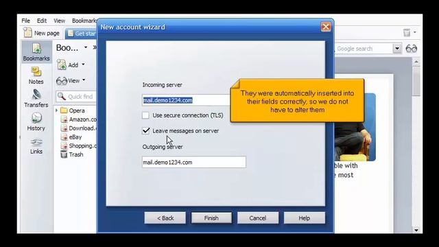 How to configure an email account in Opera