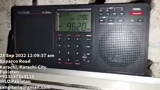 9620khz All India Radio Arabic Language. QTH Karachi Pakistan 🇵🇰Receiver Tecsun PL-398MP