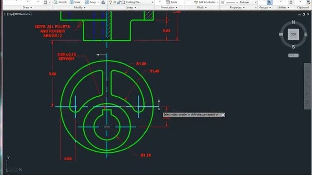 How To Draw P#10 Feeder Cam  Cutting Plane Line   Part #3
