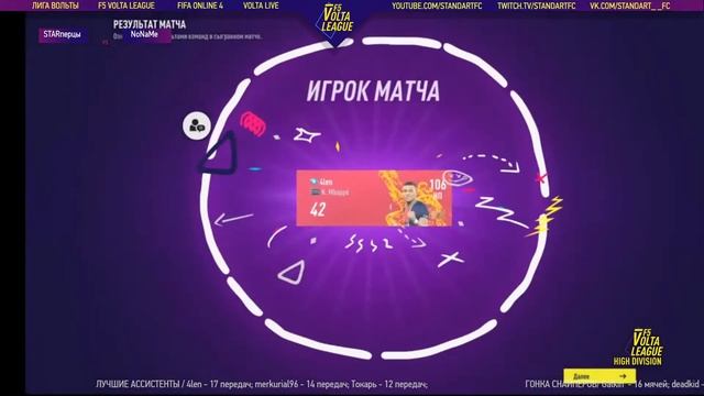 F5VL - HighDivision: "STARперцы - NONAME", 3 игровая неделя, 6 тур лиги, фифа онлайн 4