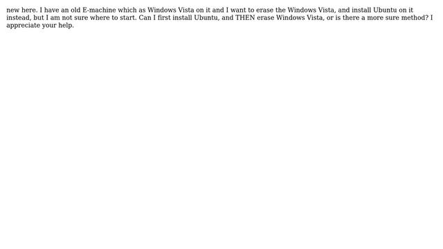 Erase Windows Vista to Install Ubuntu