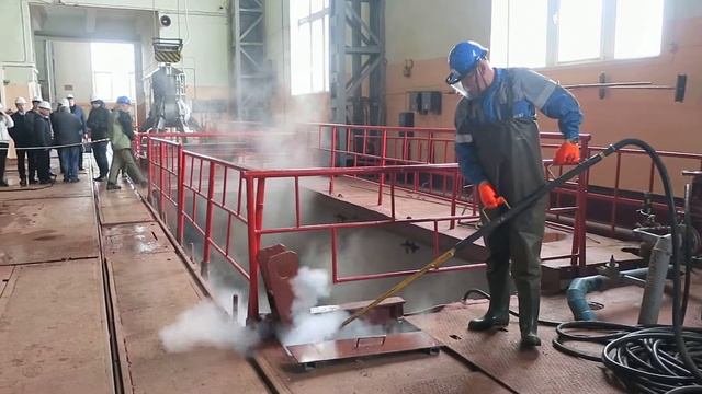 Учения на Нарвской ГЭС. Удаление шуги