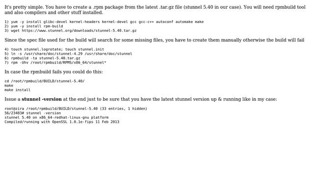 Unix & Linux: Stunnel 5.4 on Centos (2 Solutions!!)