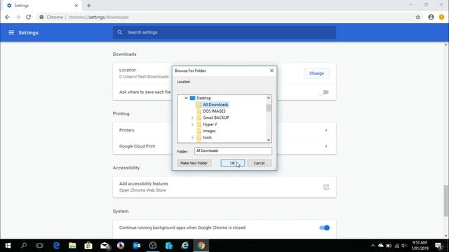 Change default download locations in google chrome, IE,Microsoft Edge,Firefox,Opera browser