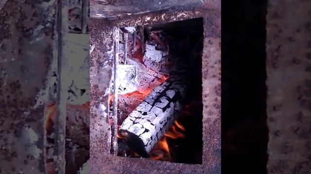 Костер из канистры и нескольких полений