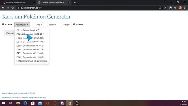 Random Pokémon generator