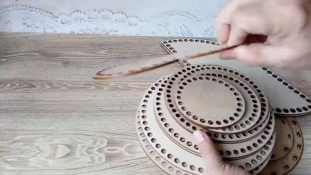 Деревянные донышки для плетения корзин из бумажной лозы