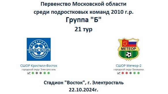 21 тур. Кристалл-Восток (Электросталь) : Метеор-2 (Балашиха) 0:0