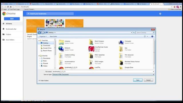 How to export and import bookmarks using Chrome