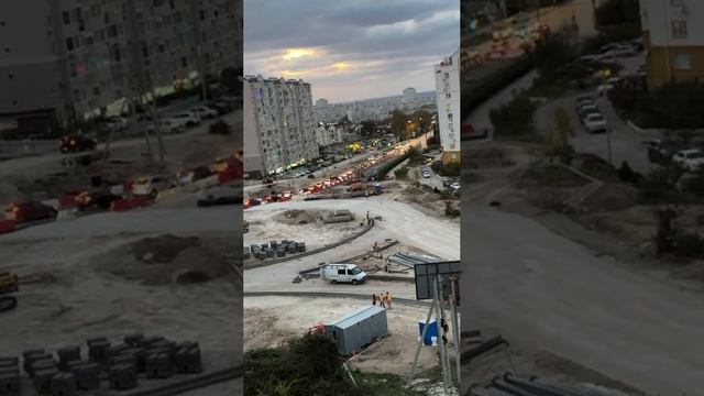 25.10.2024.Севастополь. Столетовский проспект.Дорожные работы.