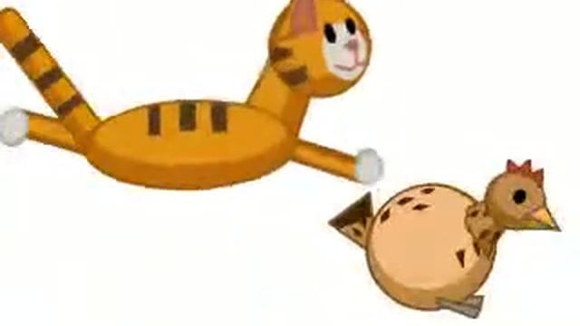 Котик ловит курачку
