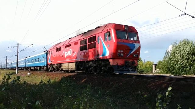 Тепловоз ТЭП70БС-085, перегон СПб-Витебский - СПб-Тов.-Витебский, г.СПб, 13.08.2021г.