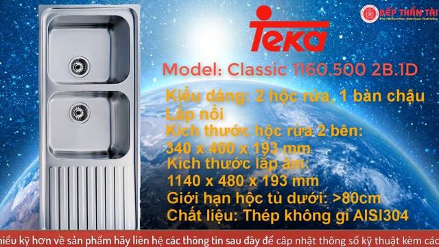 Chậu Rửa Teka Classic 1160 500 2B 1D