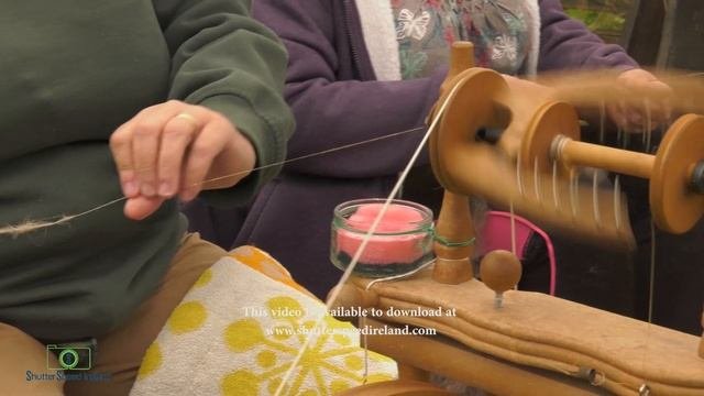 A Woman Spinning And Weaving Wool Linen And Visitors To Shanes Castle May Day Steam Rally Estate An