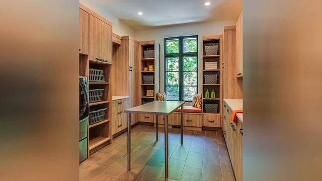 75 Brown Floor Laundry Room With Light Wood Cabinets Design Ideas #633 You'Ll Love ♡
