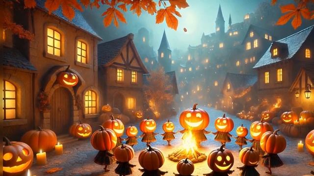 Halloween Ambience with Cozy Jazz | Pumpkins Dance in the Night at Jazz Harmony Oasis