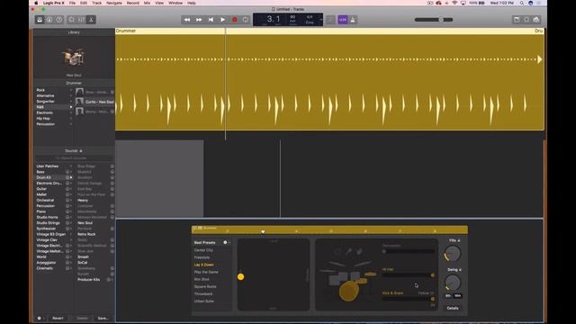 Drum Region Editor in Logic Pro X Drummer