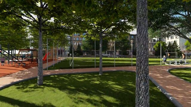 Residential district concept/Группа секционных жилых домов
