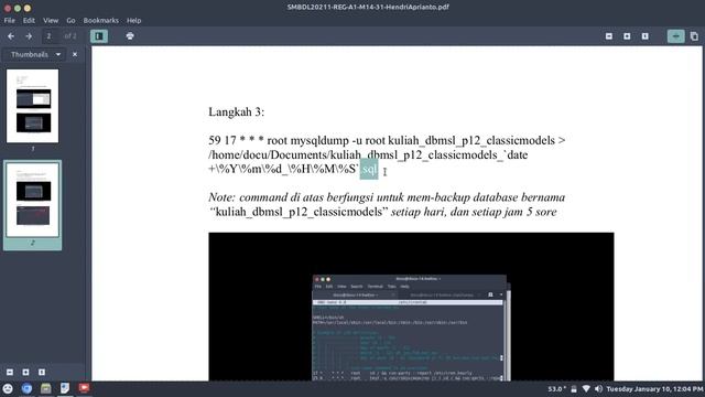 Presentasi Autobackup Menggunakan Crontab pada OS Linux Mint 20.3