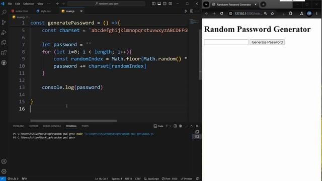 How to Make Random Password Generator in HTML & JavaScript | JavaScript Project