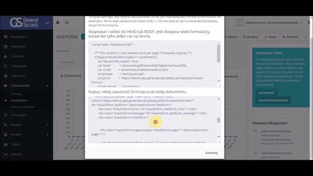 Poznaj Generator Sprzedaży - Integracja strony z panelem GS