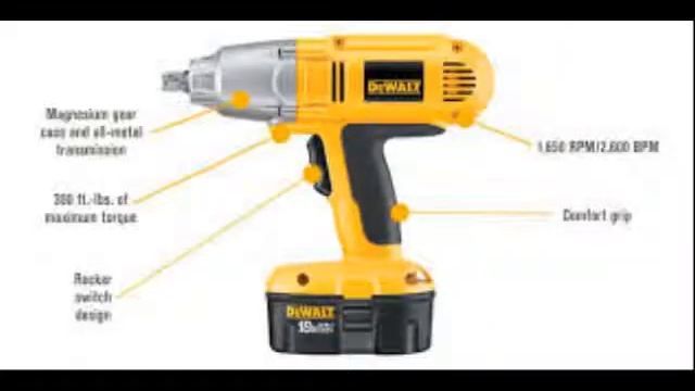 DEWALT DW059K 2 18 Volt NiCad 12 Inch Cordless Impact Wrench Kit