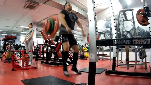Подъем штанги на грудь в сед 100 кг / Squat clean 220 lb