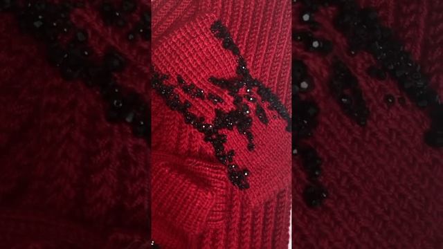 Набор повязка и варежки Бордо