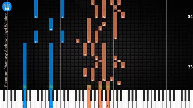 🎹Phantom Phantasy, Solo & Chord, Andrew Lloyd Webber, Synthesia Piano