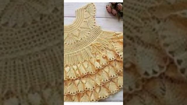 most beautiful handmade crochet baby frocks design #unique fashion design