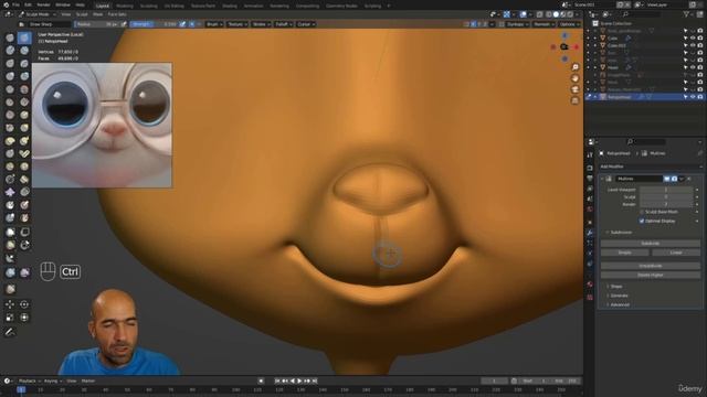 13. Multires modifier and detailing the head