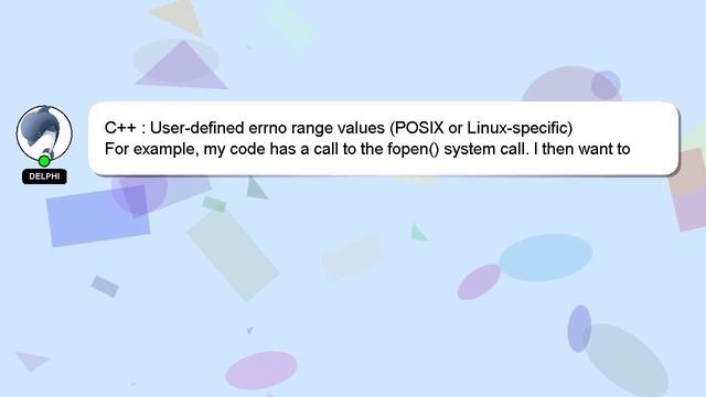 C++ : User-defined errno range values (POSIX or Linux-specific)
