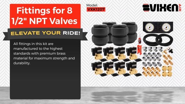 📢 VIXEN AIR VXK1207 Fittings for 8 1/2" NPT Valves 🔥