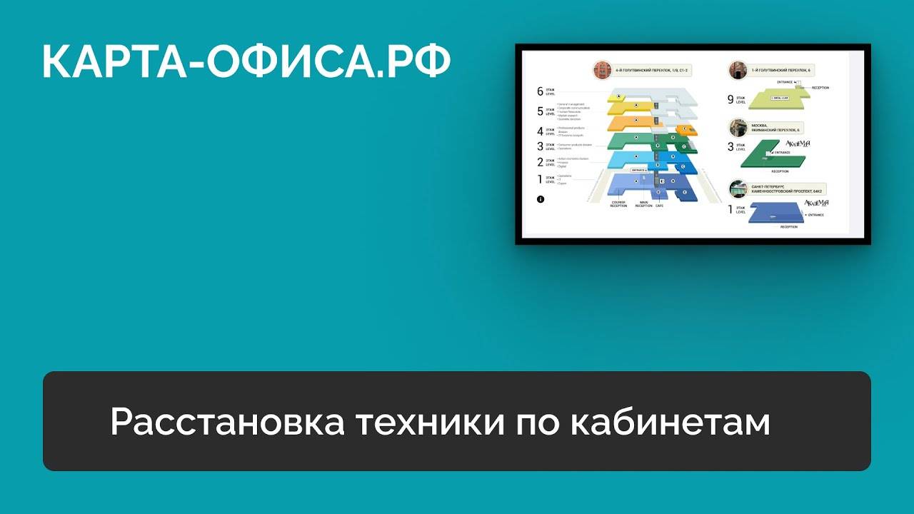 Расстановка техники по кабинетам