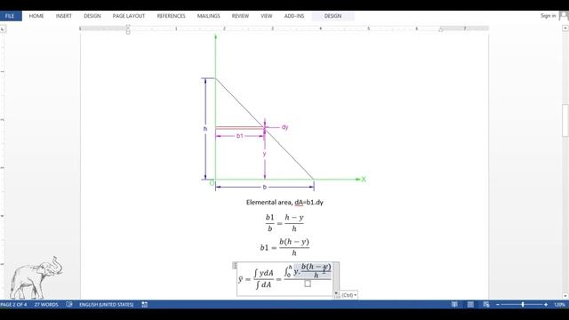 EST100 Engineering mechanics: Location of Centroid of Area | Example 2 | Right Angled Triangle