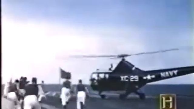 V2 rocket launch from USS Midway Aircraft Carrier 1947