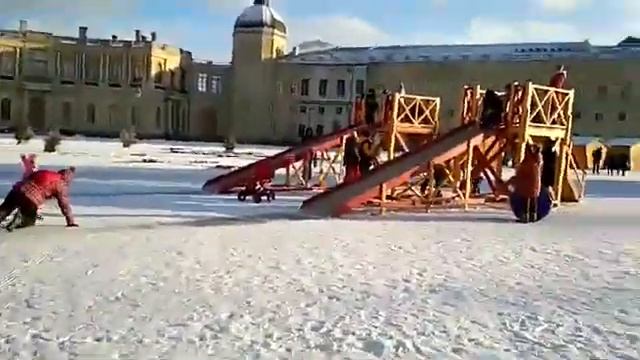 Гатчина, Дворцовая площадь. Горки... -8, первый мороз в этой зиме... 13.01.2018, 13:09