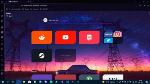 Trying different live wallpapers in Opera GX